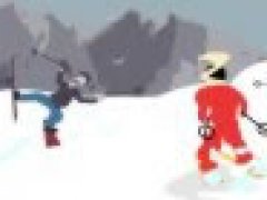 Спуск с снежной горы