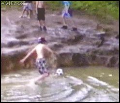 Сбил в воду
