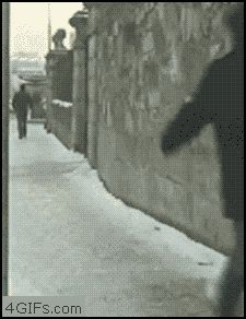 Падение во время показа новостей