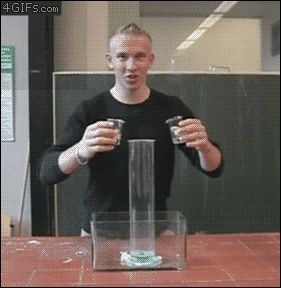 Реакция двух жидкостей
