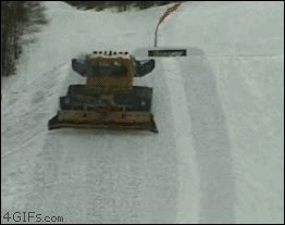 Через машину на сноуборде