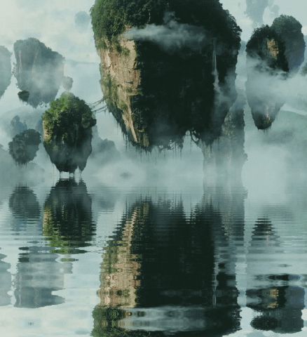 Воздушные камни над водой