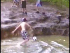 Сбил в воду