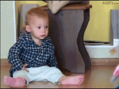 Испугался заводной игрушки
