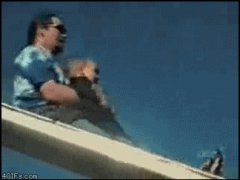 Отец с сыном, падение с горки
